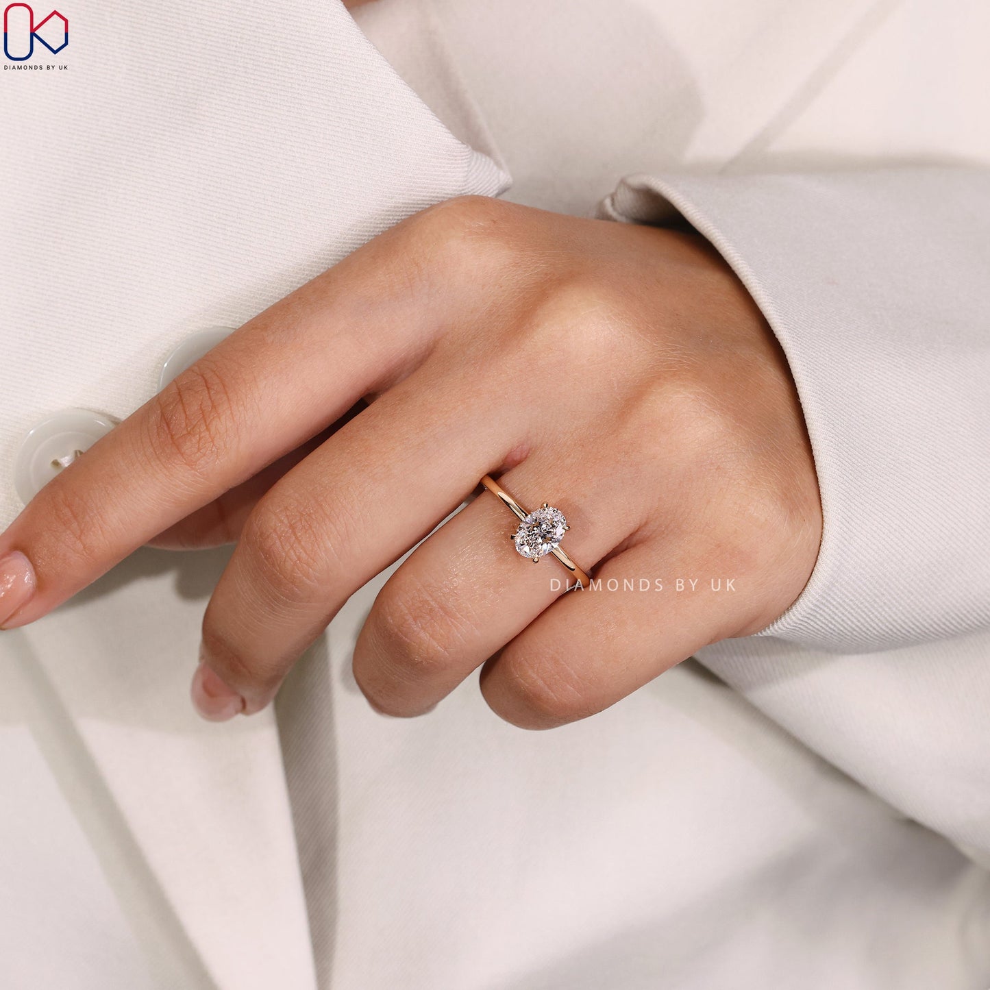 Oval Diamond Engagement Ring With Hidden Halo Style