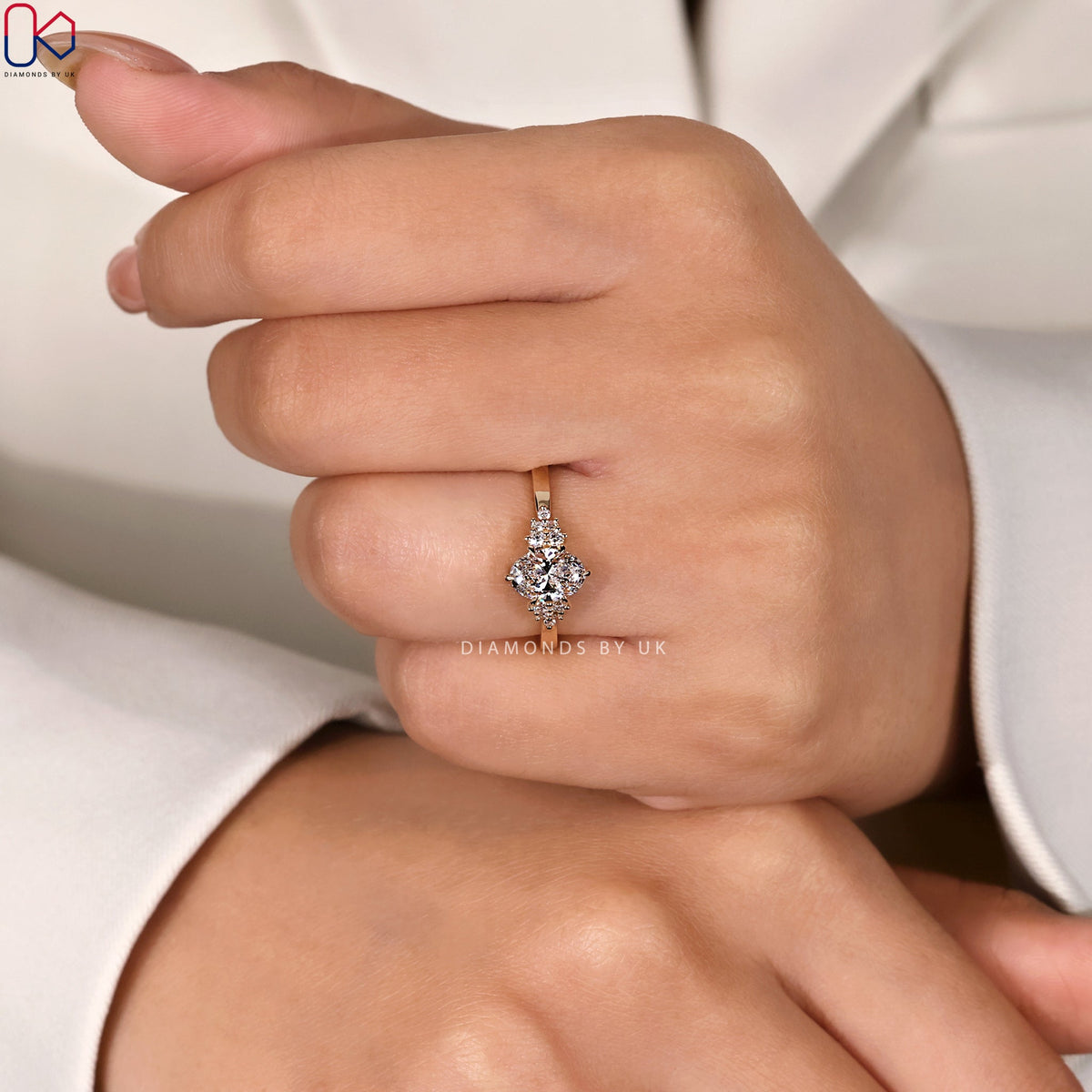 Oval Shaped Engagement Ring With Muse Setting
