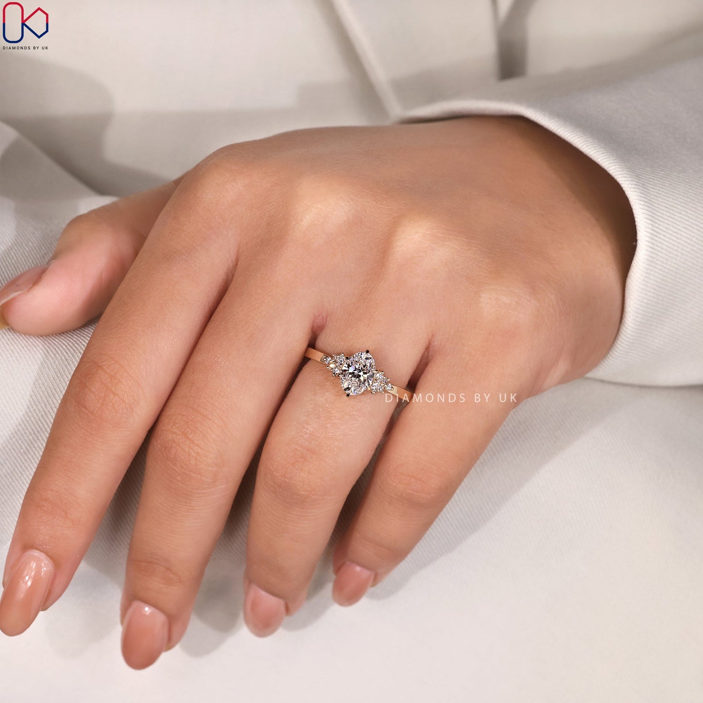 Oval Shaped Engagement Ring With Muse Setting