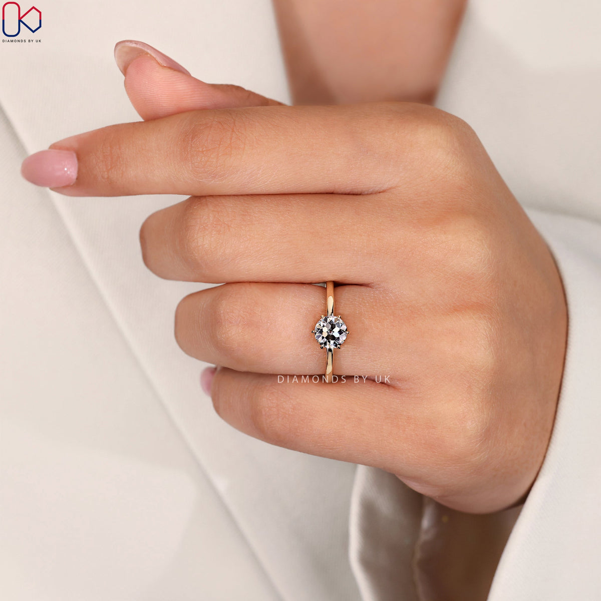 Round Diamond Engagement Ring - Old European Cut