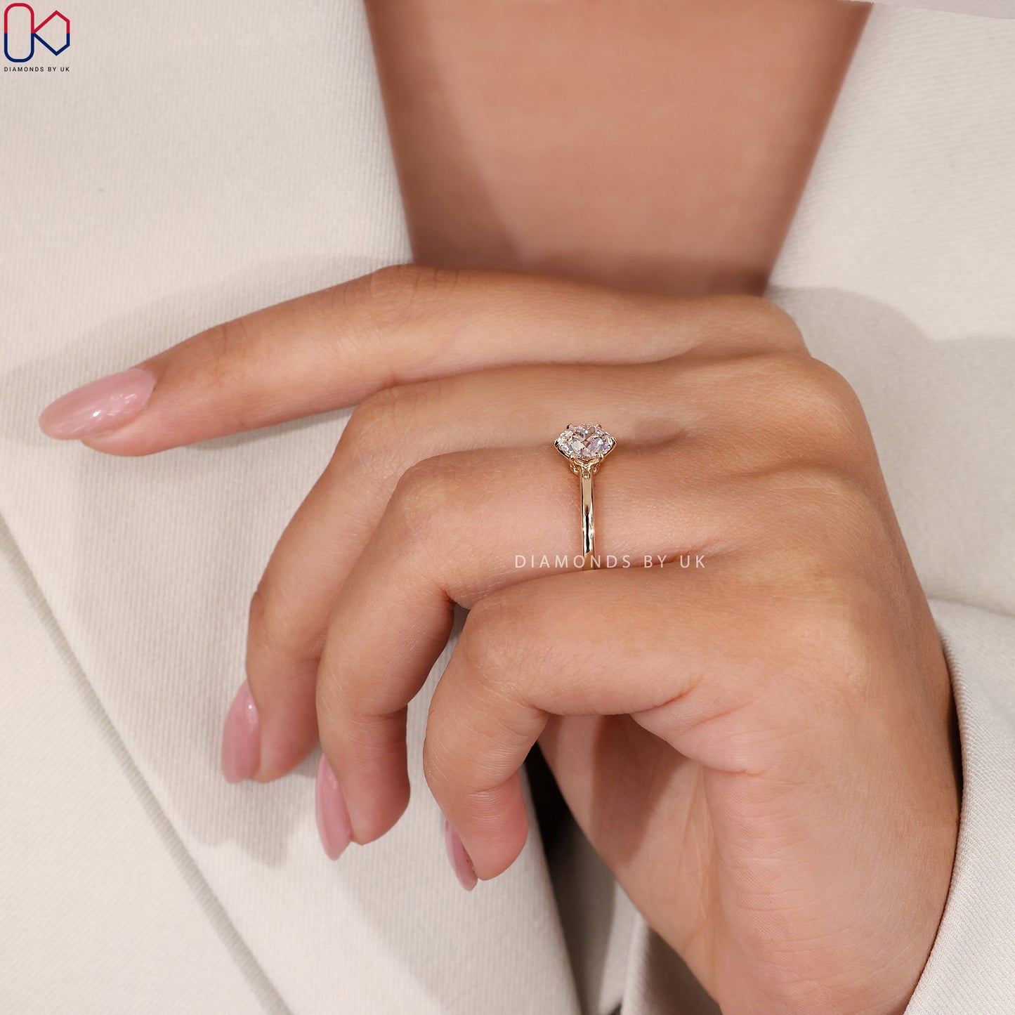 Round Diamond Engagement Ring - Old European Cut