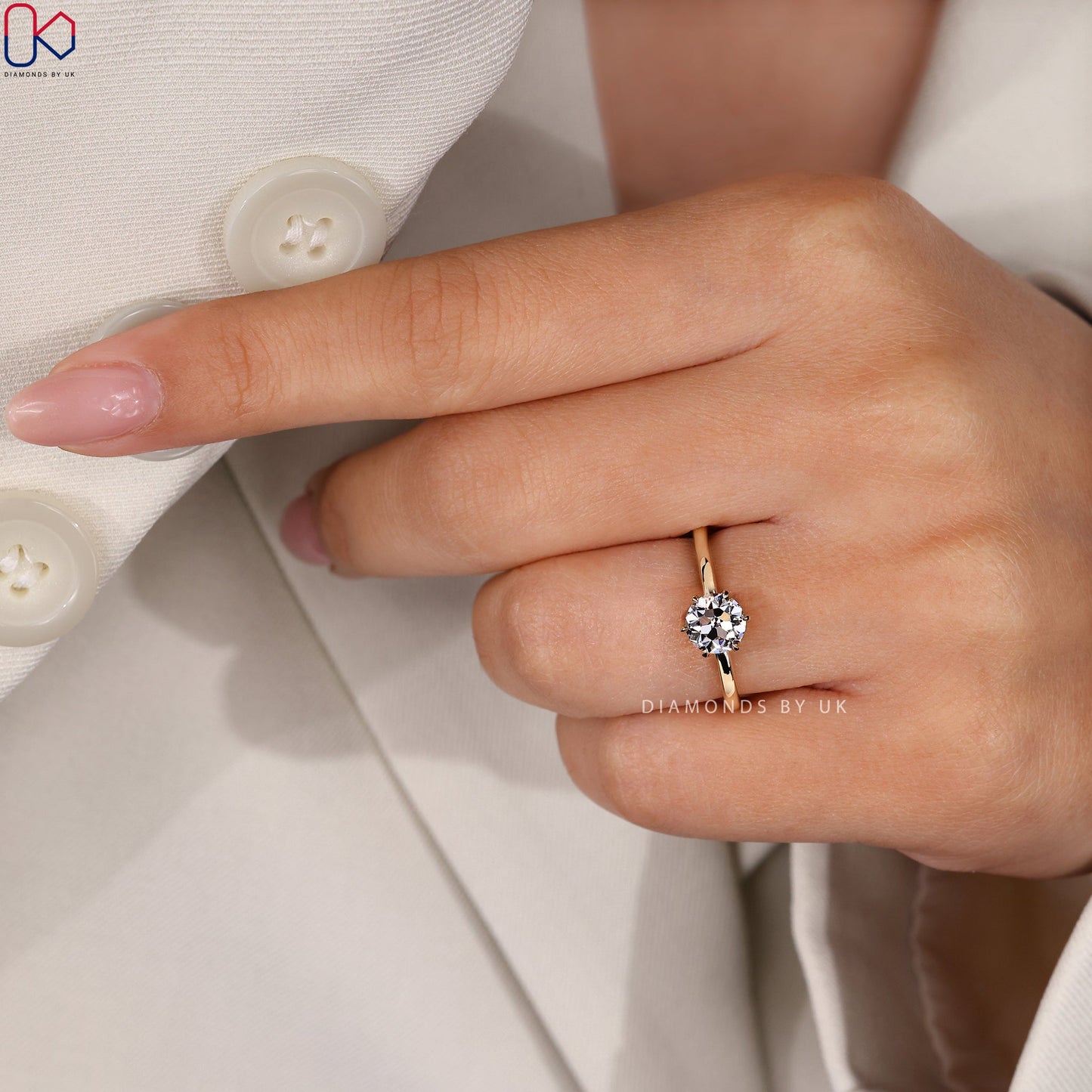 Round Diamond Engagement Ring - Old European Cut