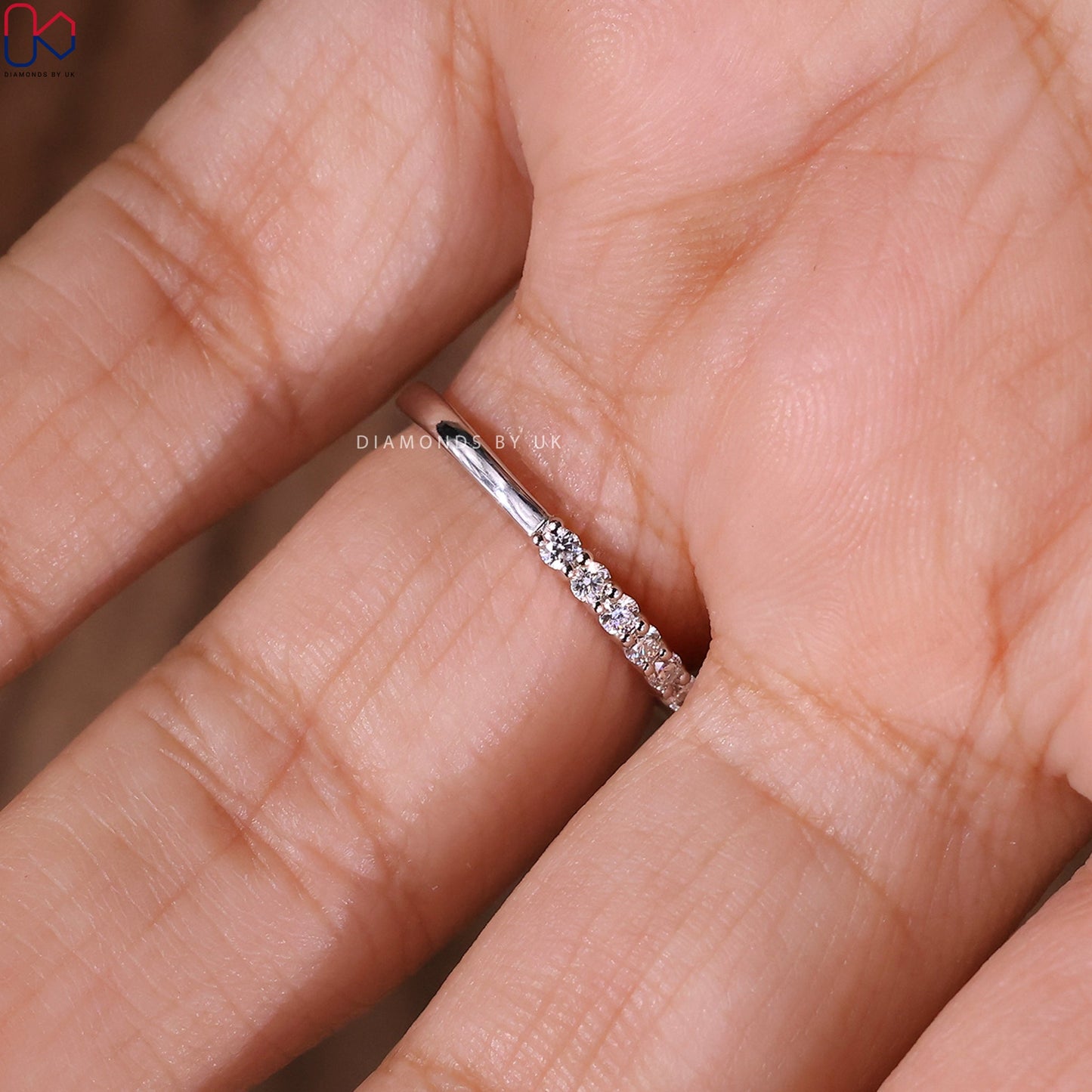 Half Eternity Pear Diamond Wedding Band
