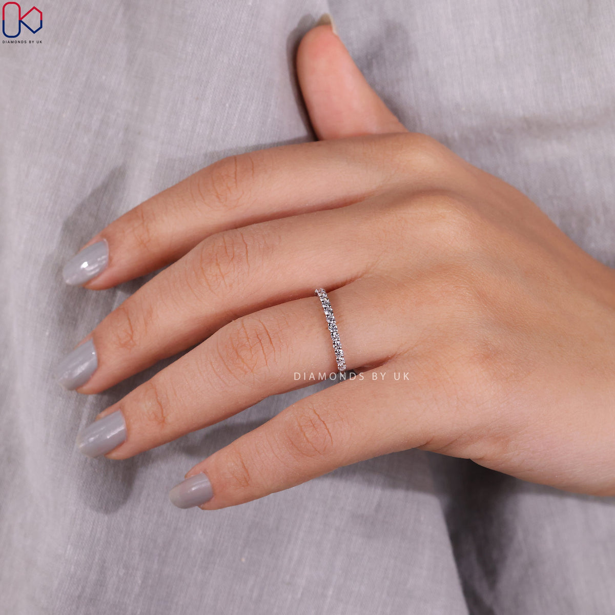 Diamond Half Eternity Band - Round Cut Diamond