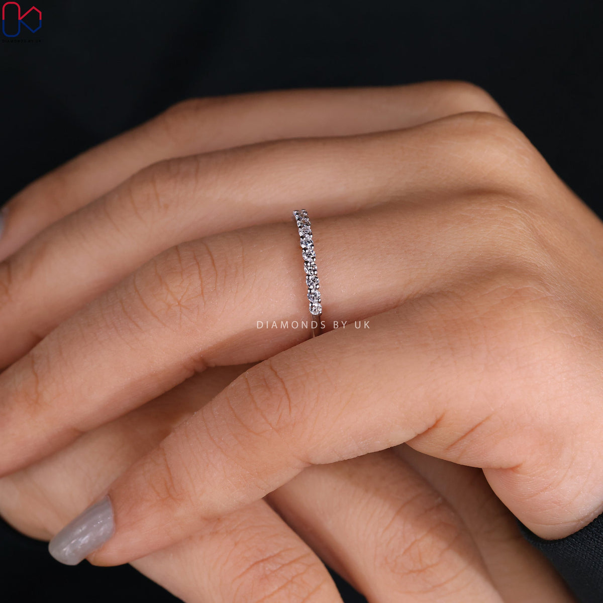 Diamond Half Eternity Band - Round Cut Diamond