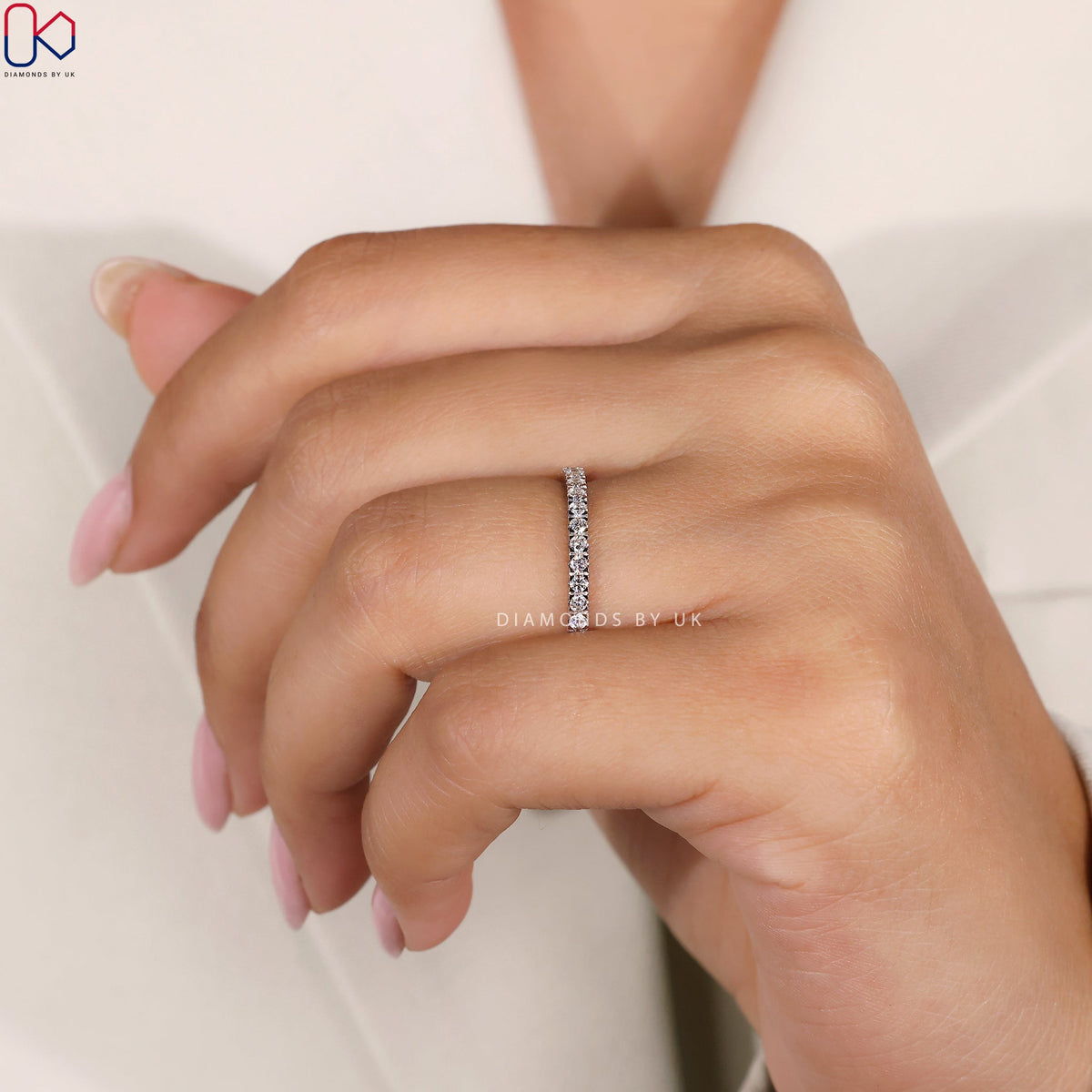 Round Diamond Eternity Band White Gold