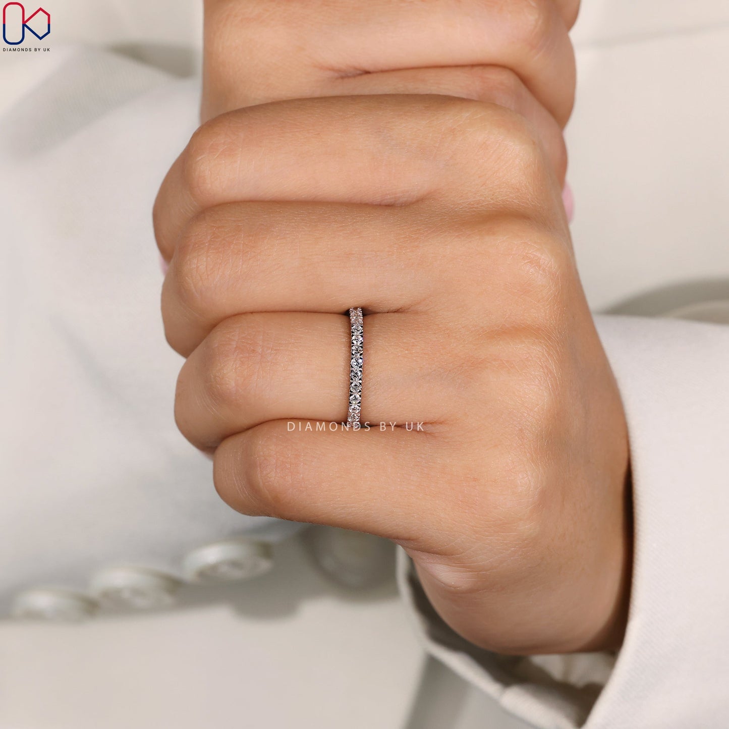 Round Diamond Eternity Band White Gold