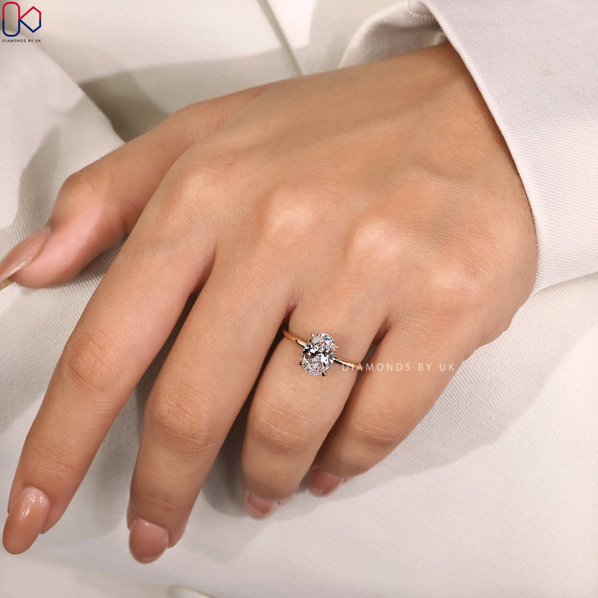 Solitaire Style Oval Cut Engagement Ring