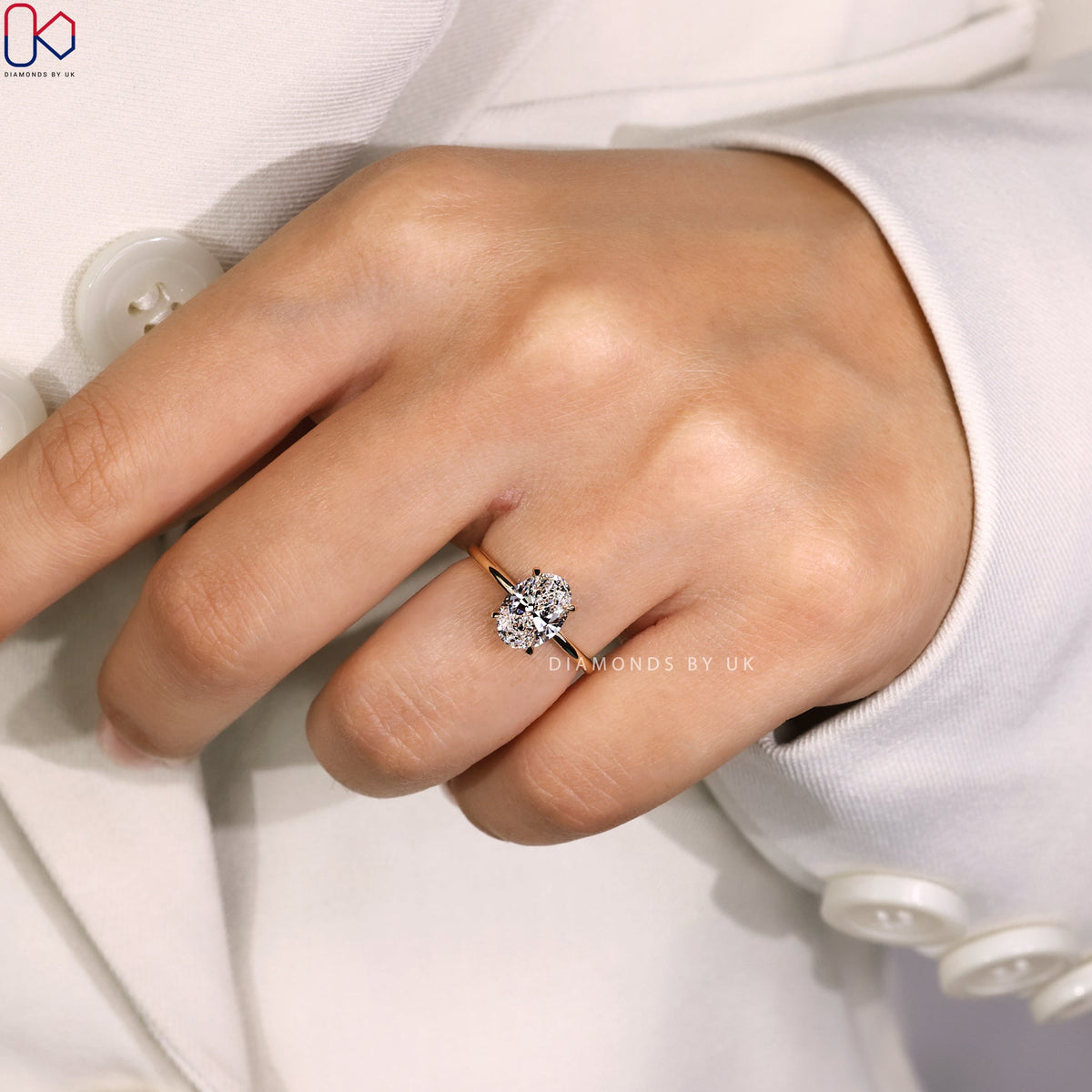 Solitaire Style Oval Cut Engagement Ring