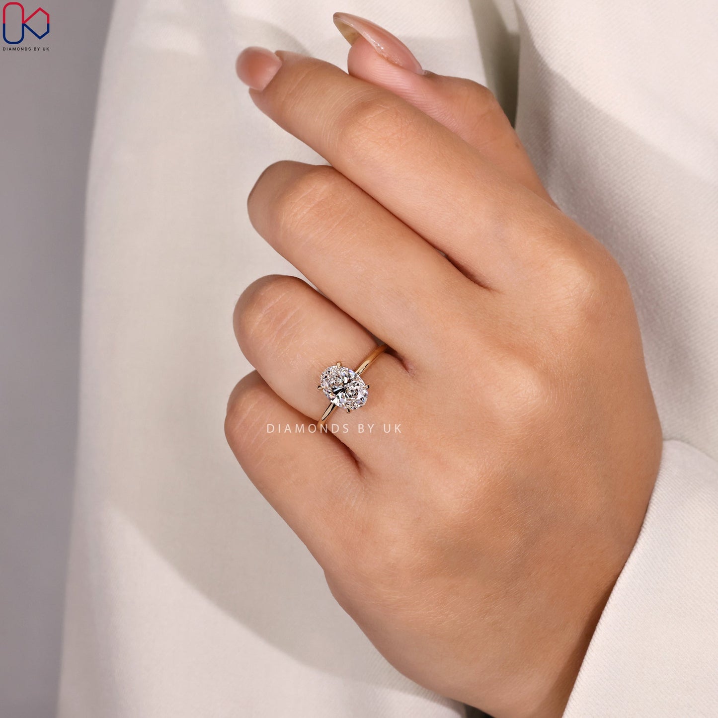 Solitaire Style Oval Cut Engagement Ring