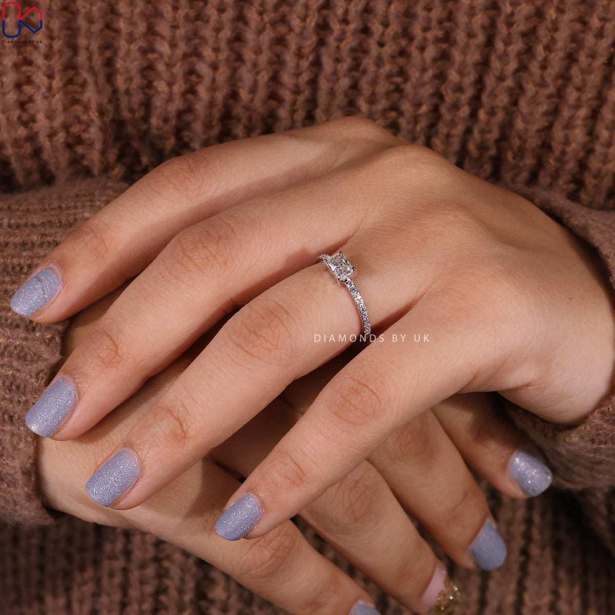 Radiant Cut Diamond East West Ring