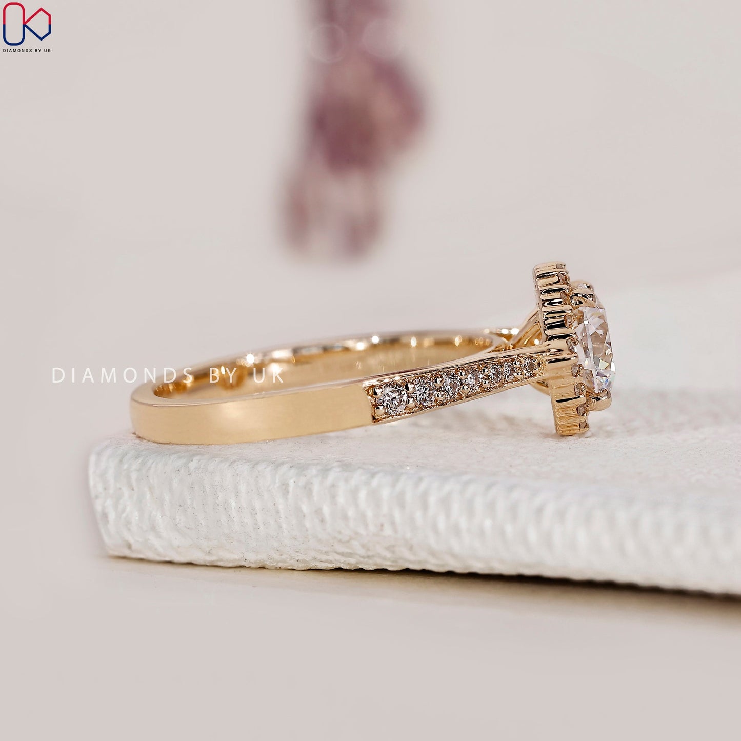 Round Cut  Halo Diamond Engagement Ring