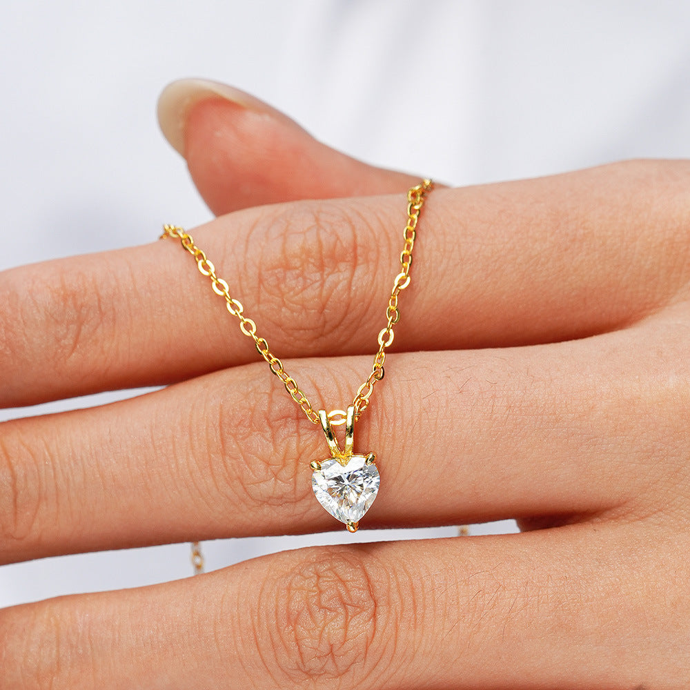 Moissanite Heart Necklace