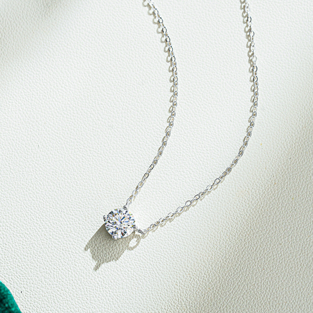 Silver Classic Moissanite Necklace