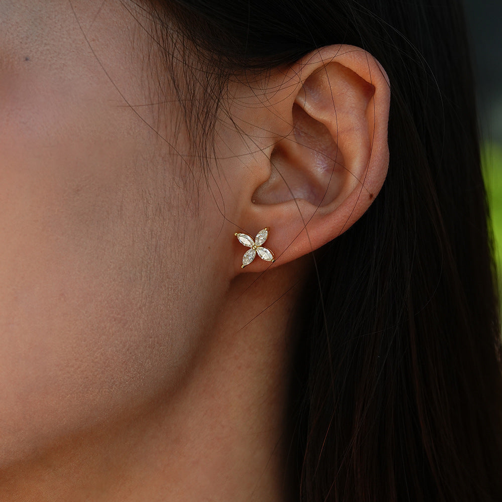 Marquise Moissanite Stud Earrings