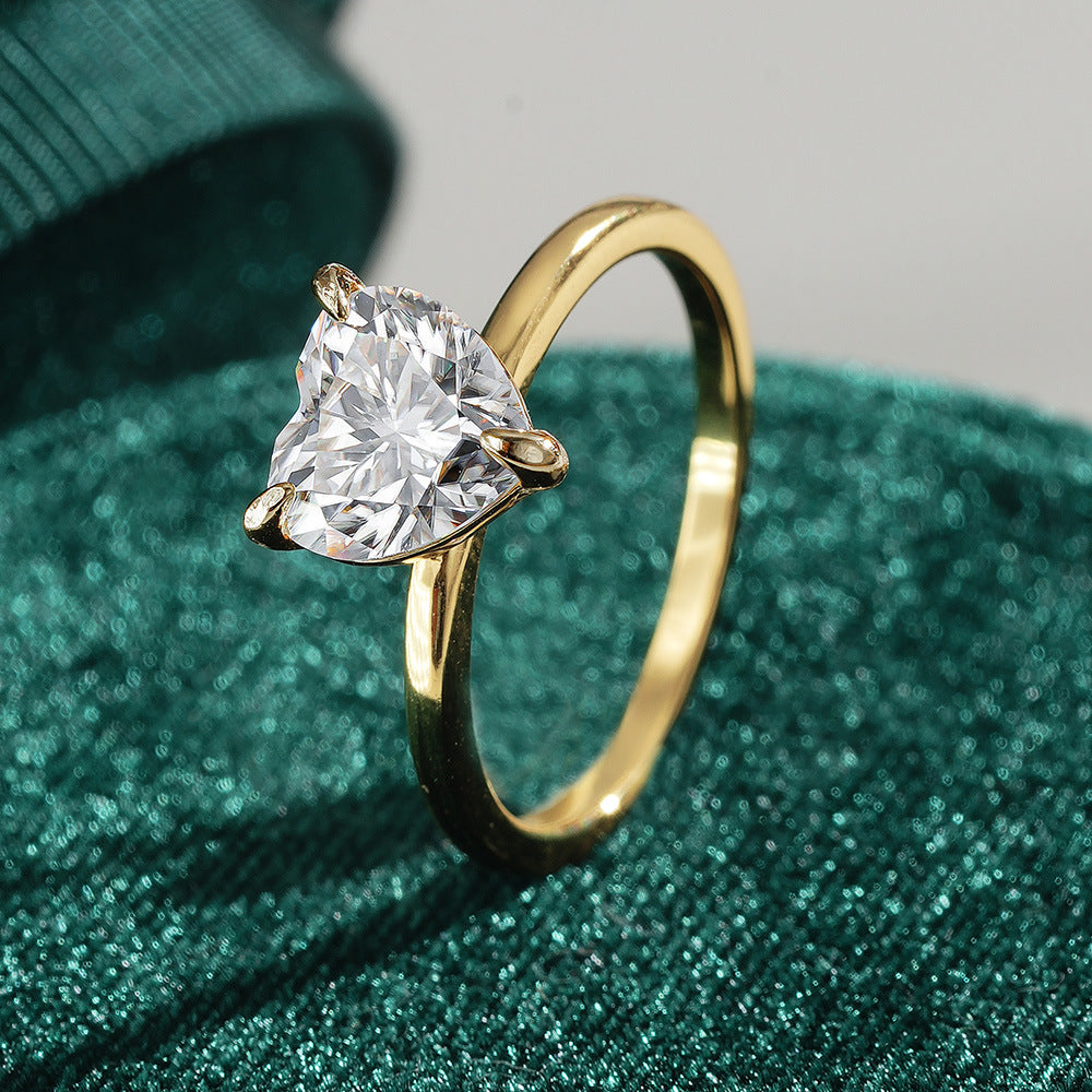 Moissanite Heart Ring