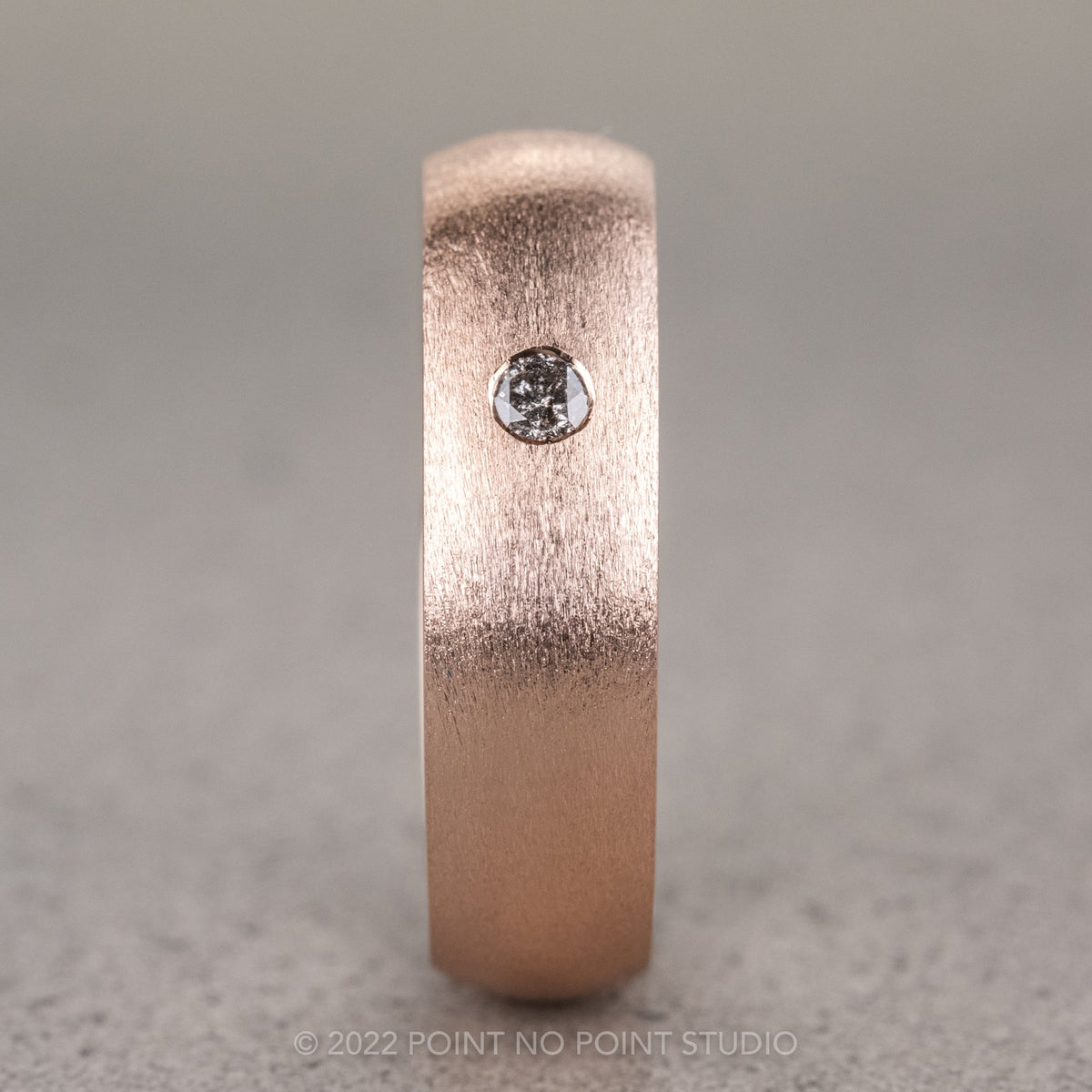 Salt and Pepper Round Diamond Mens Ring, Comfort Fit