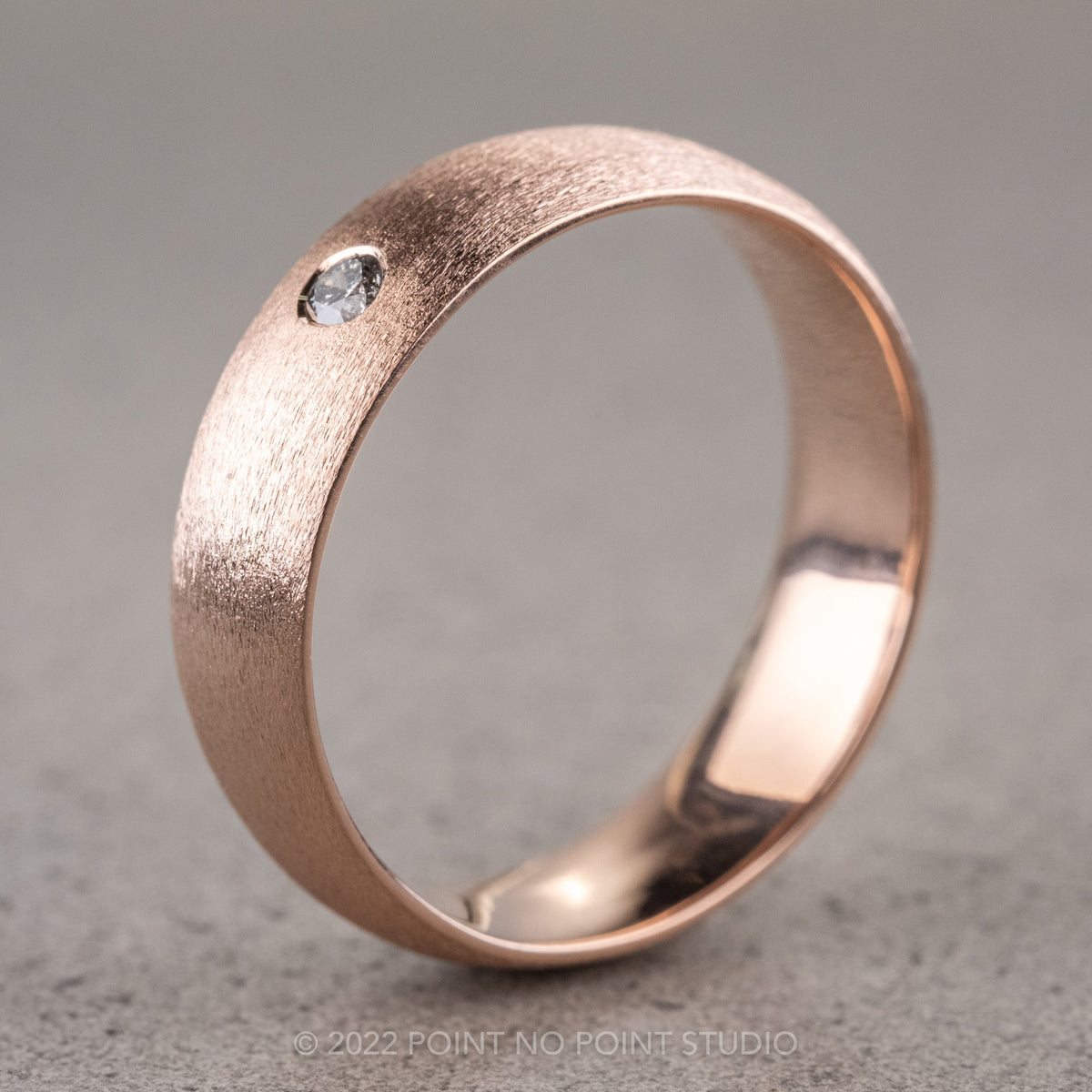 Salt and Pepper Round Diamond Mens Ring, Comfort Fit