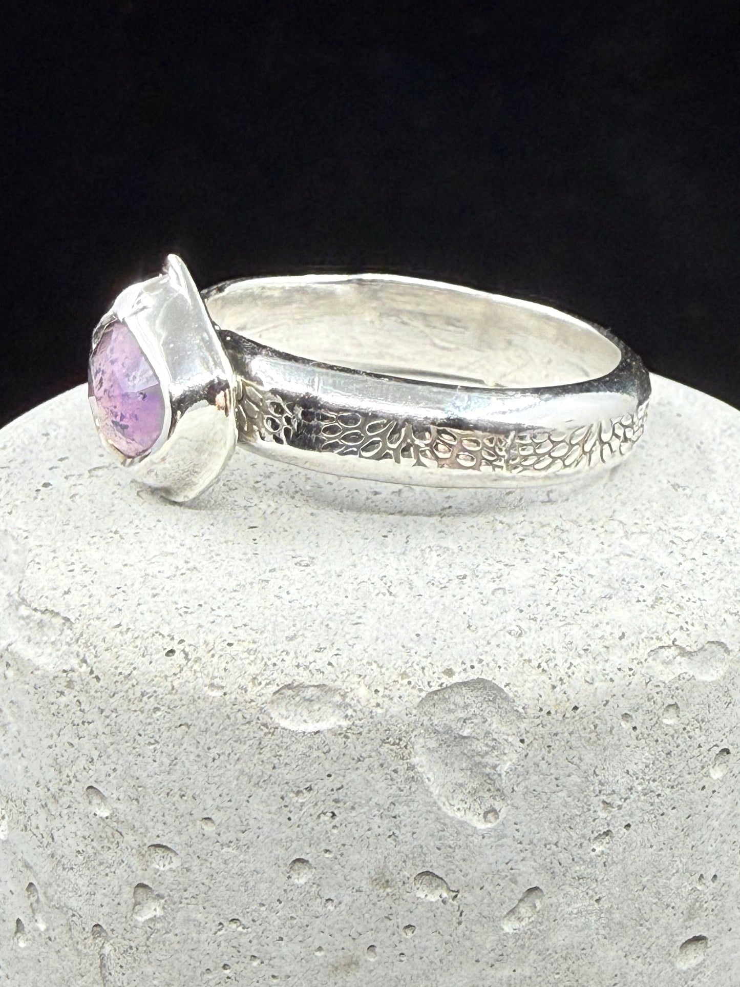 Calocera Fungi Pink Sapphire Ring