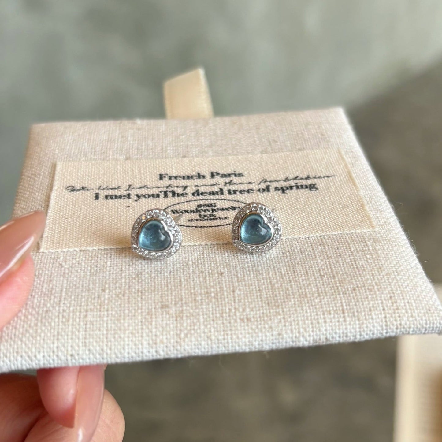 Heart Aquamarine Earrings