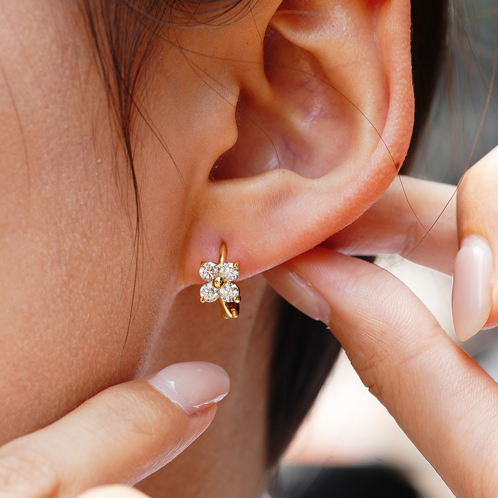Four-leaf clover Moissanite Earrings