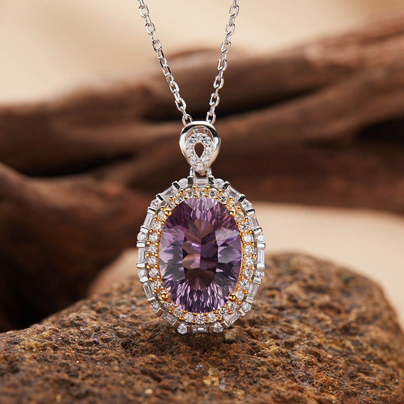Oval Amethyst Necklace