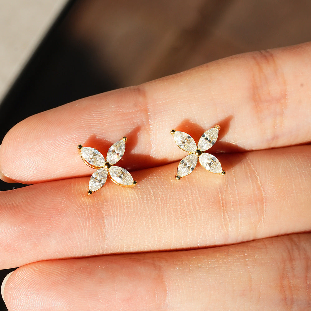 Marquise Moissanite Stud Earrings