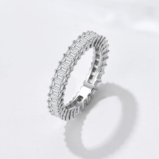 Handmade Cushion Cut Eternity Wedding Band