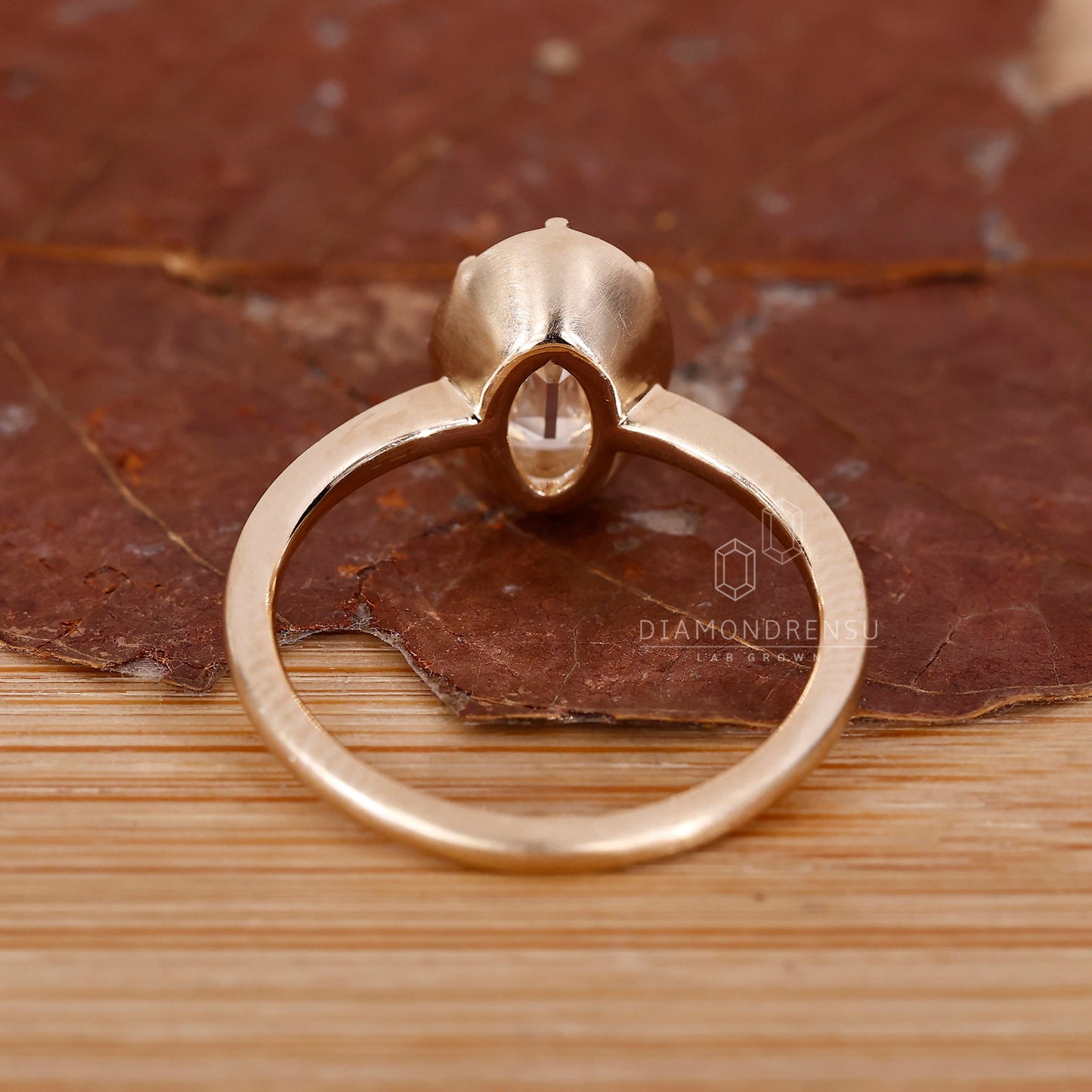 Oval Old European Cut Bezel Set Engagement Ring in Matt Finish