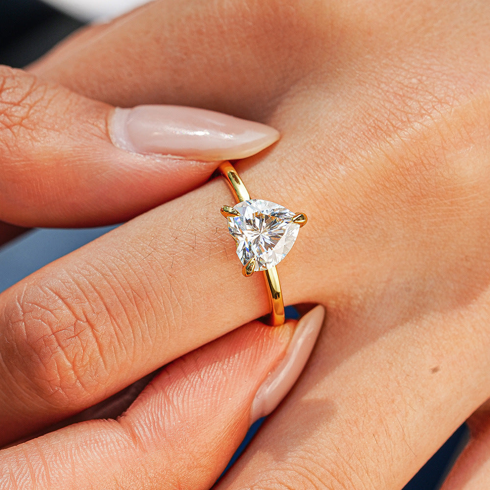 Moissanite Heart Ring