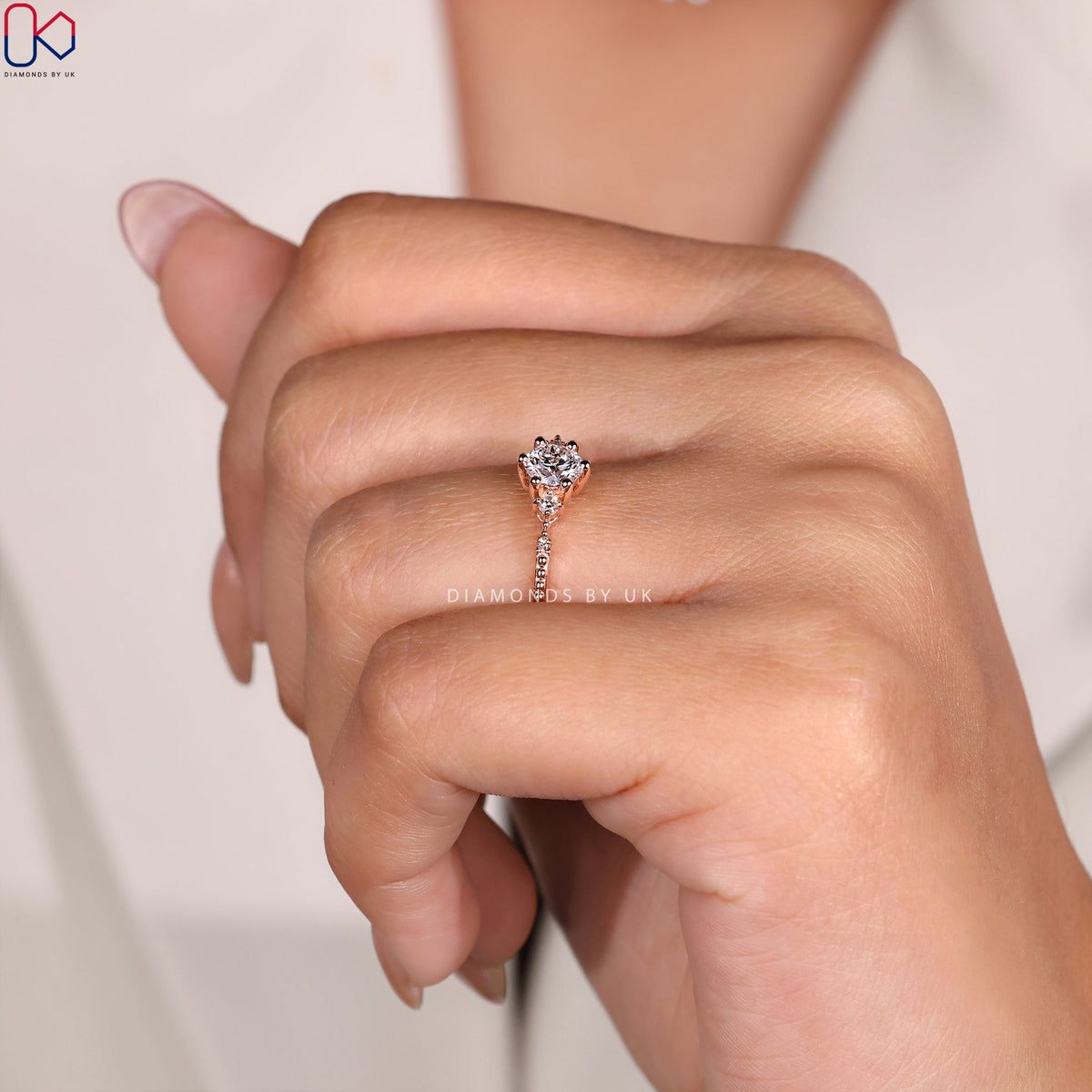 Vintage Diamond Engagement Ring - Round Diamond
