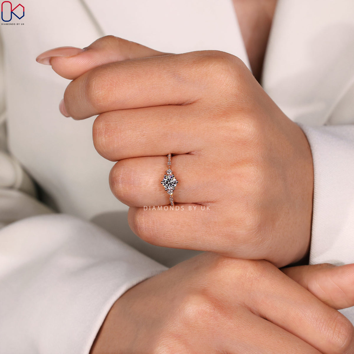 Vintage Diamond Engagement Ring - Round Diamond