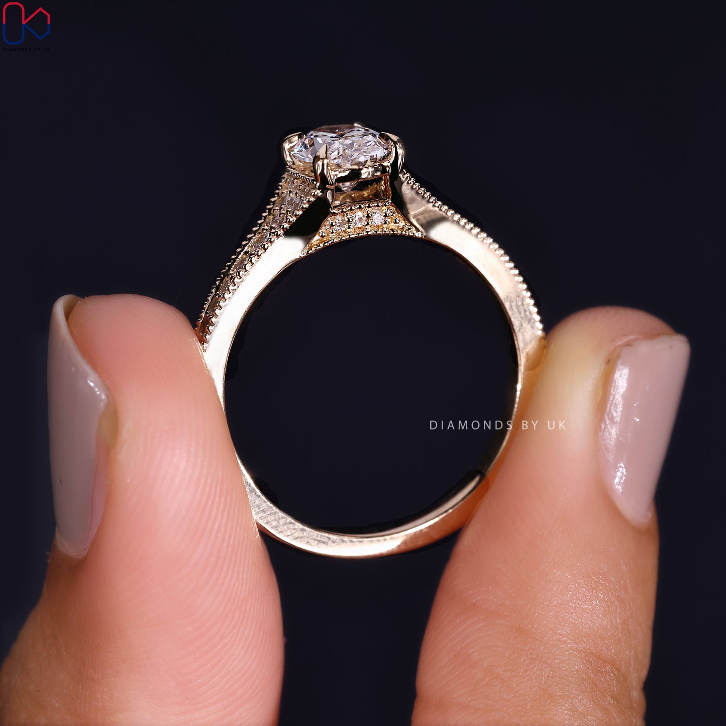 Oval Diamond Vintage Engagement Ring