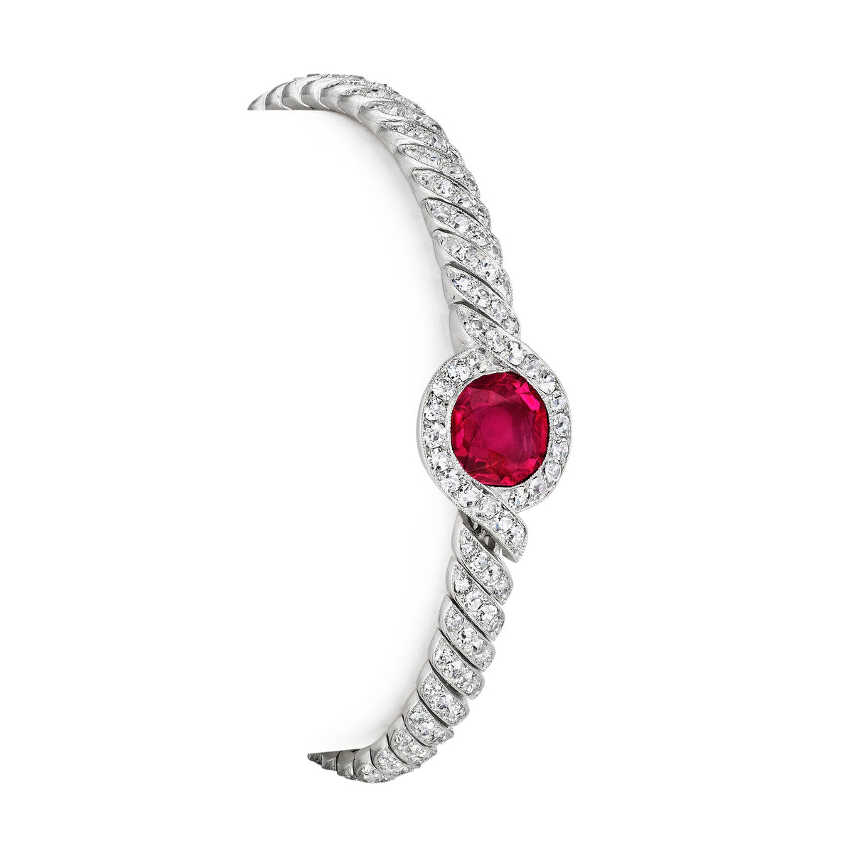 Edwardian Burma No-Heat Ruby Bracelet