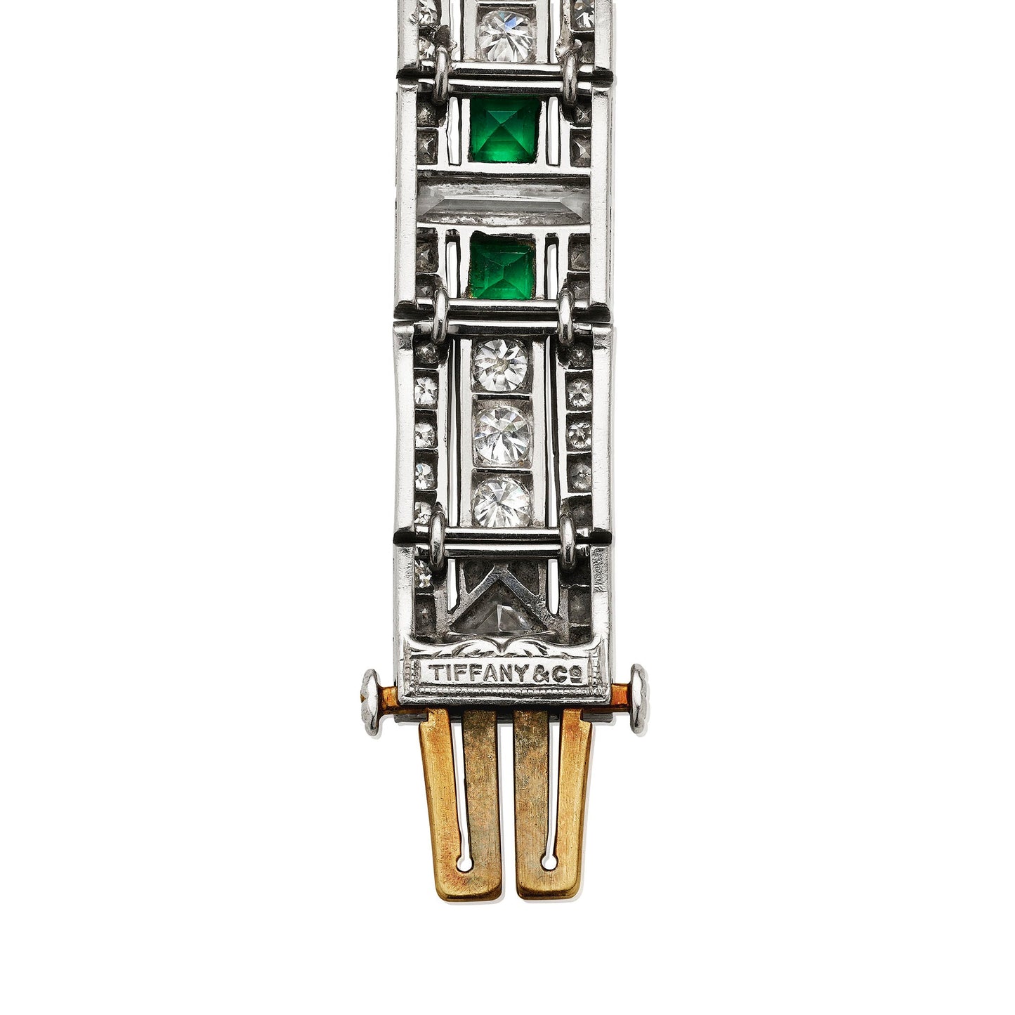 Tiffany & Co. Art Deco Emerald and Diamond Bracelet