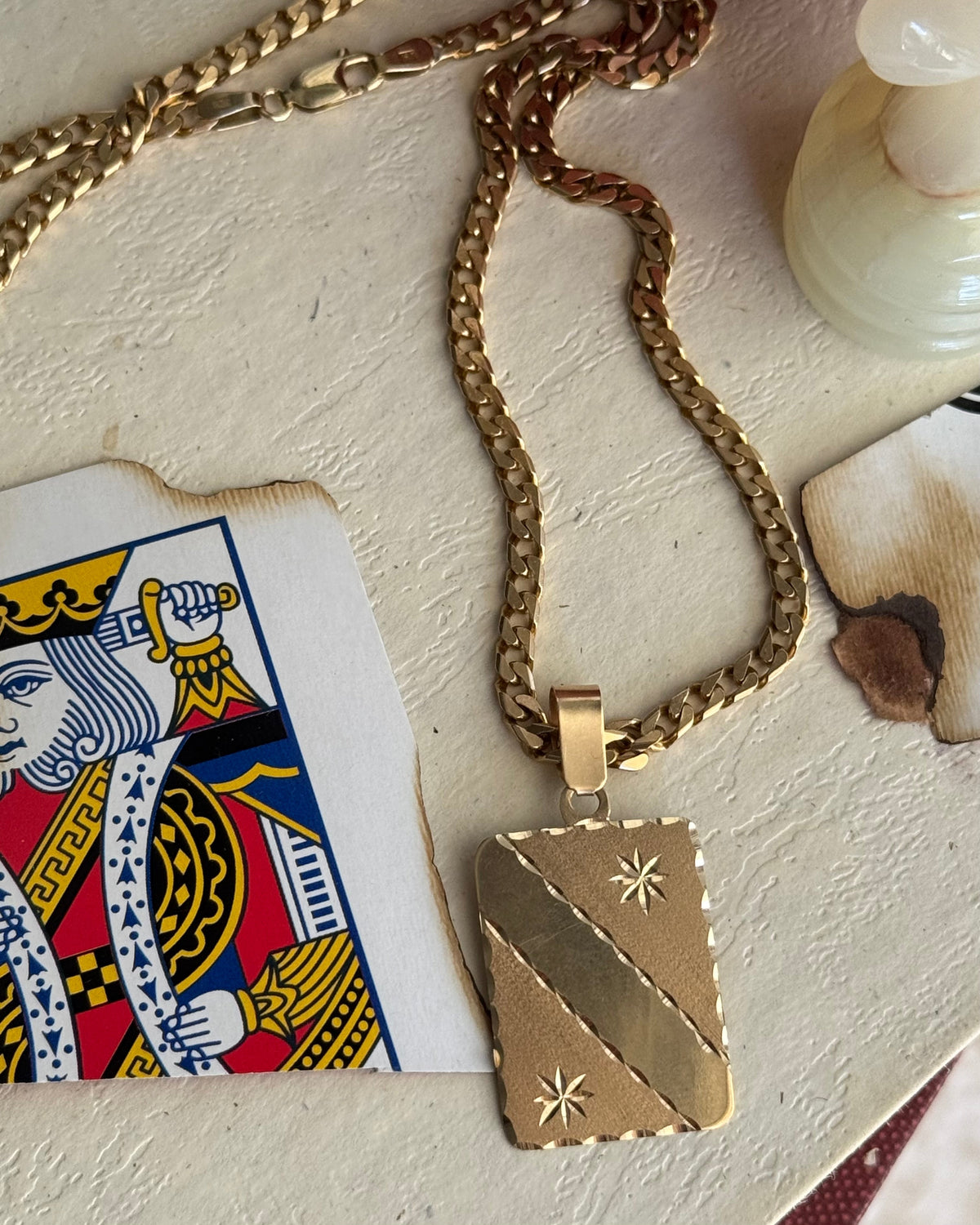 Vintage 14k Yellow Gold Flat Curb Chain