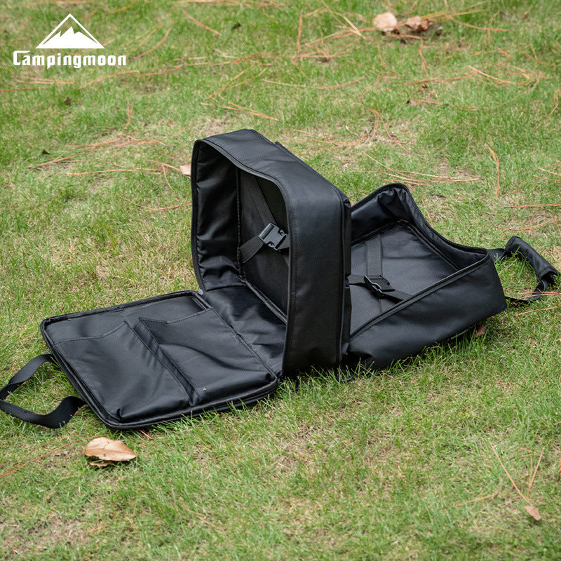 Campingmoon BK-46 Tactical Storage Bag Portable Lightweight IGT Compatible Black Large Integrated Grill Table Storage Tool Bag Accessories Add-ons Outdoor Camping Equipment Tool Cookware Utensil