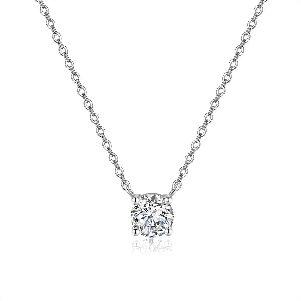 Silver Classic Moissanite Necklace