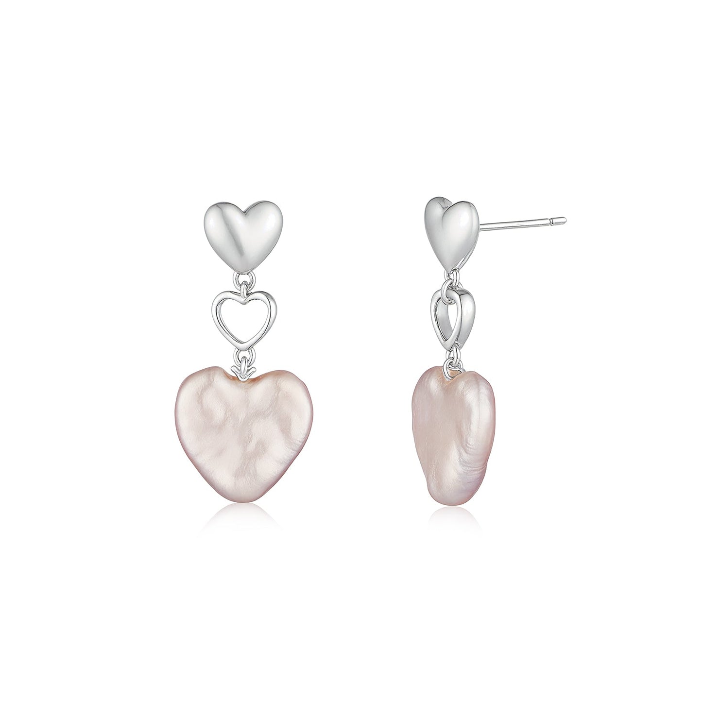 Heart-Shaped Pearl Earrings