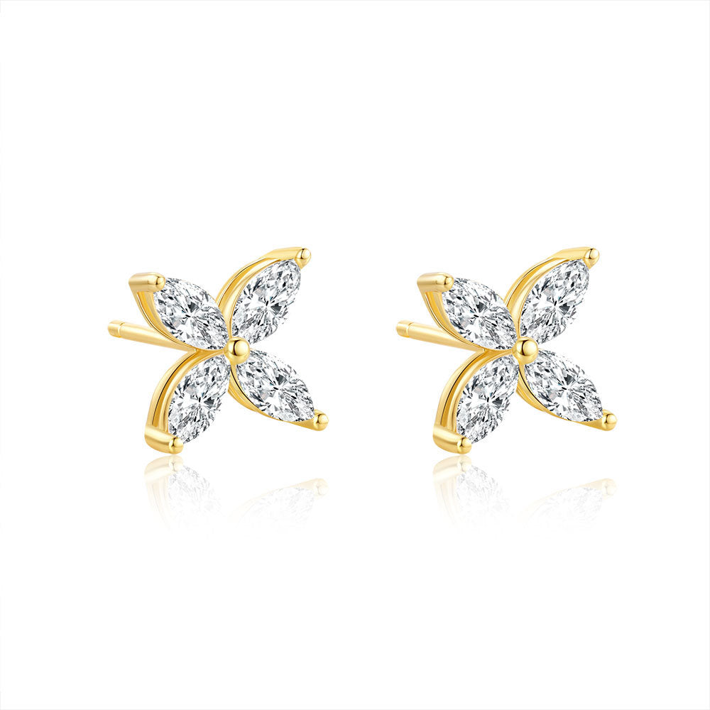 Marquise Moissanite Stud Earrings