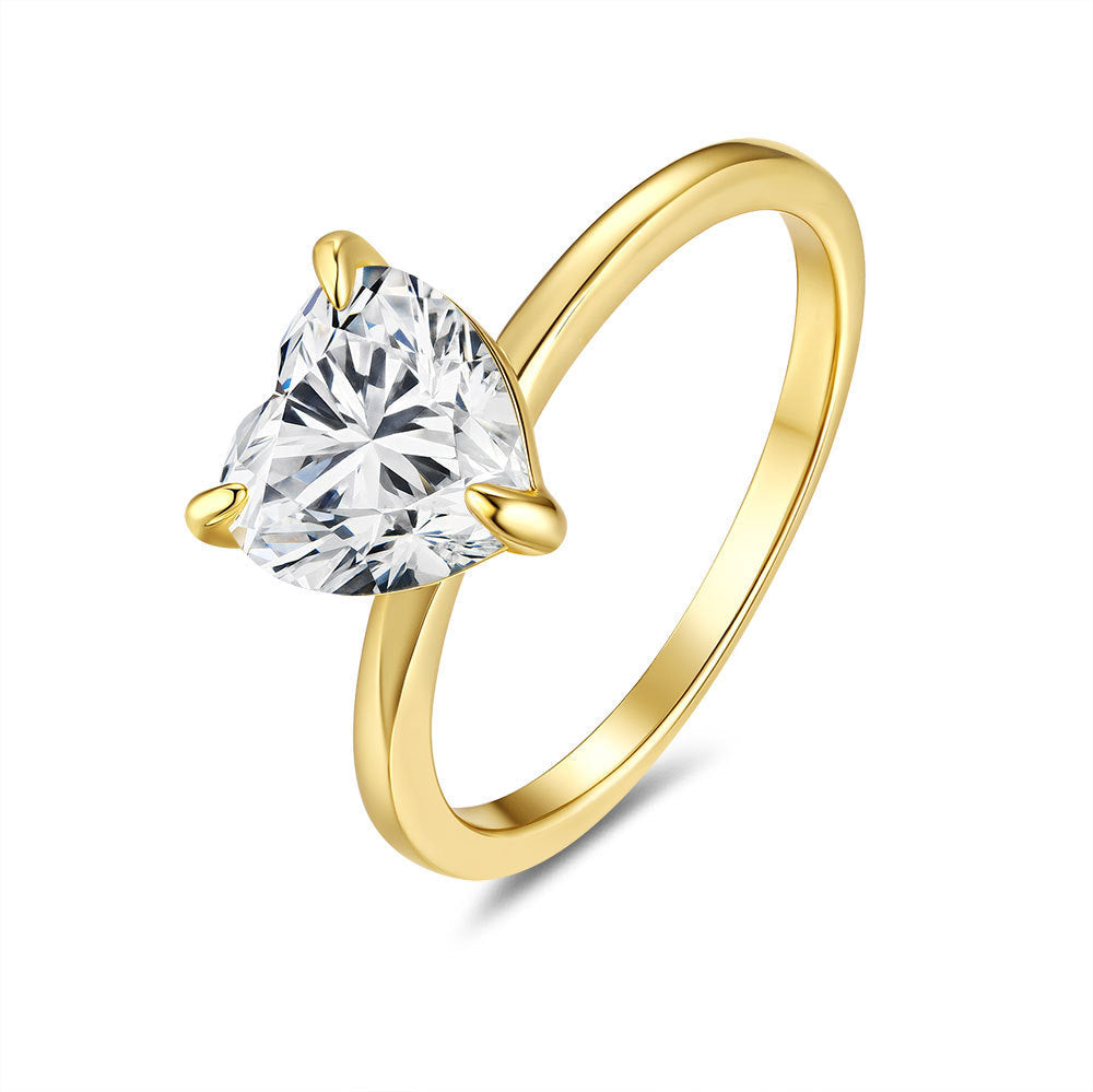 Moissanite Heart Ring