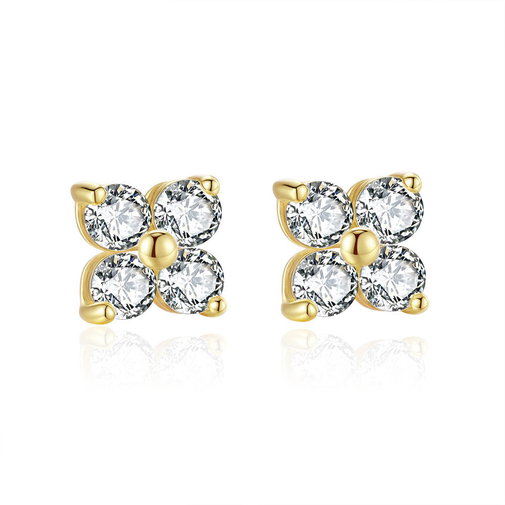Four-leaf clover Moissanite Stud Earrings