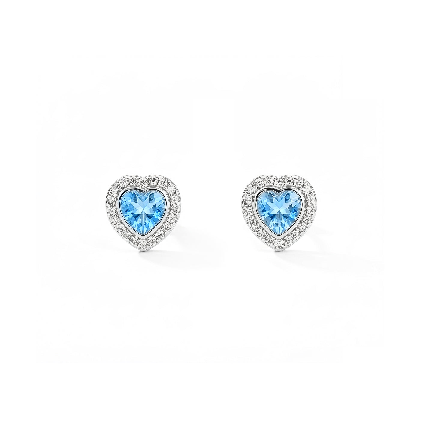Heart Aquamarine Earrings