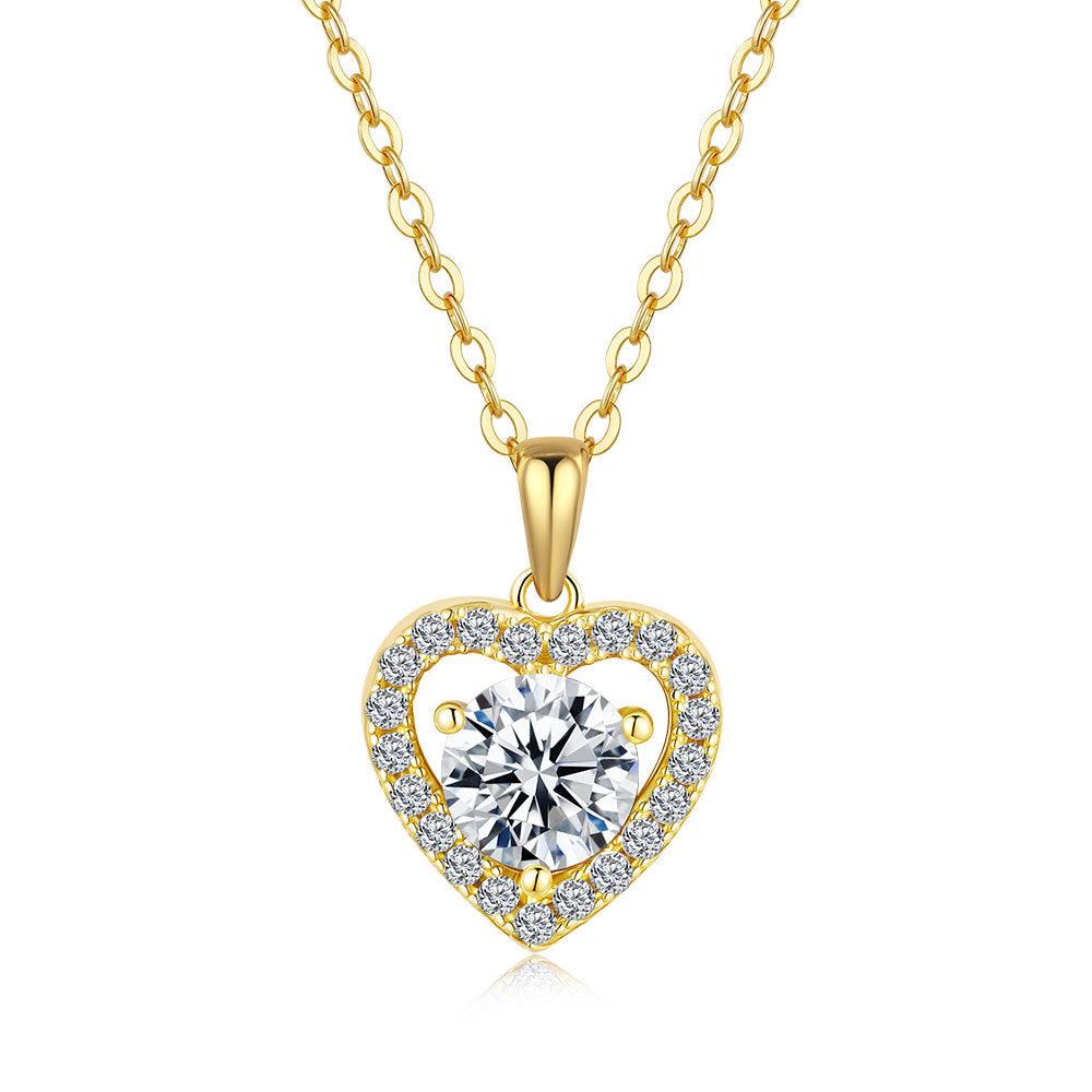 Moissanite Heart Pendant Necklace