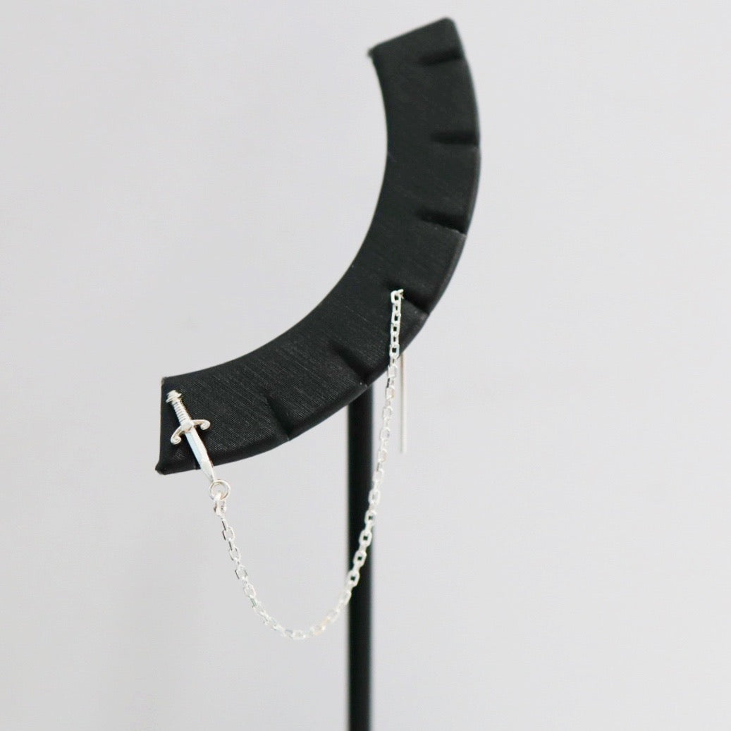 Sterling Silver Sword Threader Earring / SINGLE EARRING