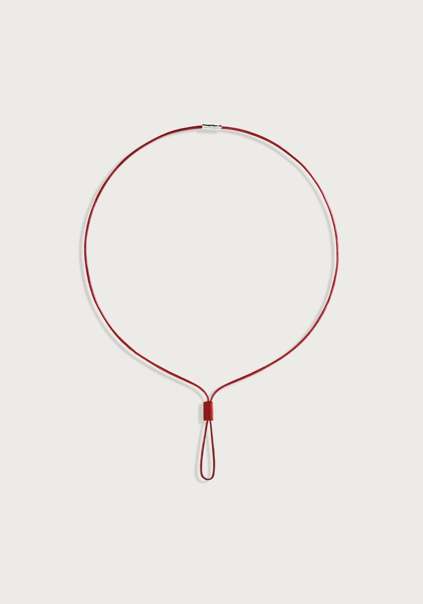 Cheval Leather Necklace, Silver