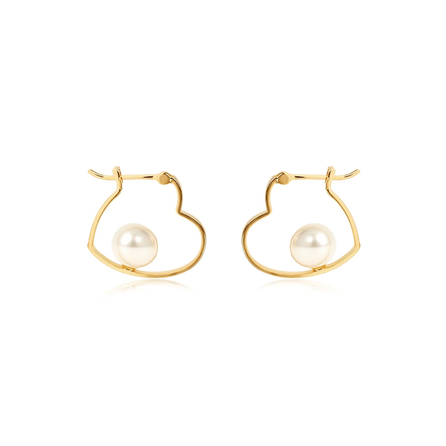 Pearl Heart Hoop Earrings