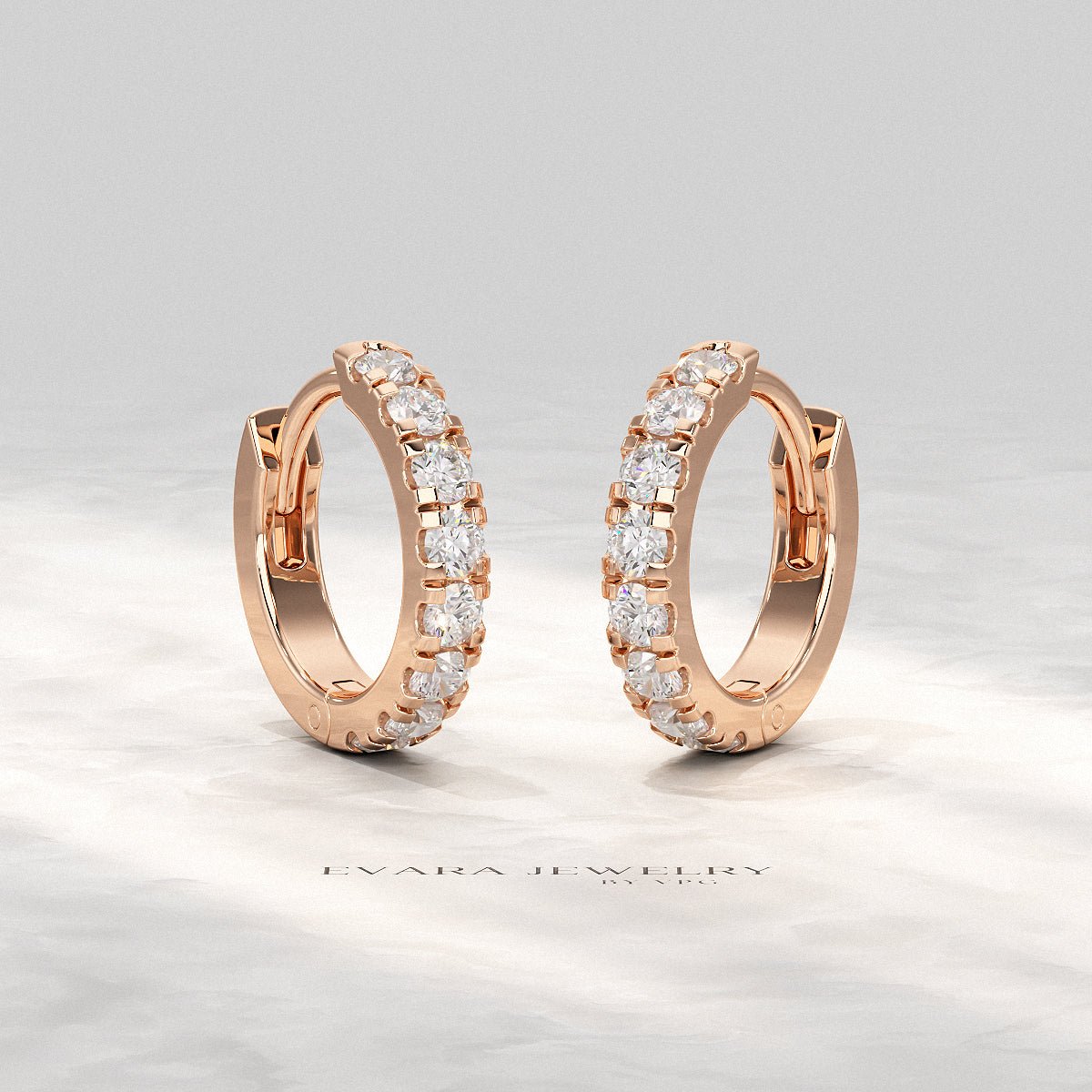 0.66 Carats Diamond Hoop Huggie Earrings