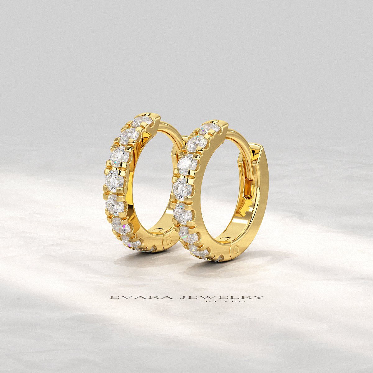 0.66 Carats Diamond Hoop Huggie Earrings