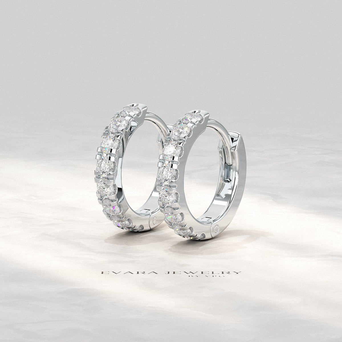 0.66 Carats Diamond Hoop Huggie Earrings